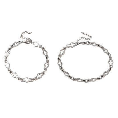 304 браслеты из полой цепной цепи из нержавеющей стали для пары