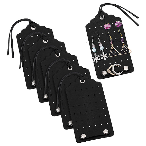 6 сумки из искусственной кожи, подставки для сережек, прямоугольные