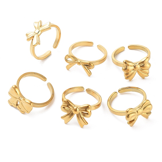 304 открытые манжеты из нержавеющей стали для женщин, бантом