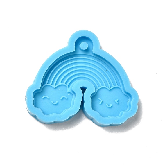 Cloud with Rainbow DIY Pendant Silicone Molds, Resin Casting Molds, For UV Resin, Epoxy Resin Jewelry Making