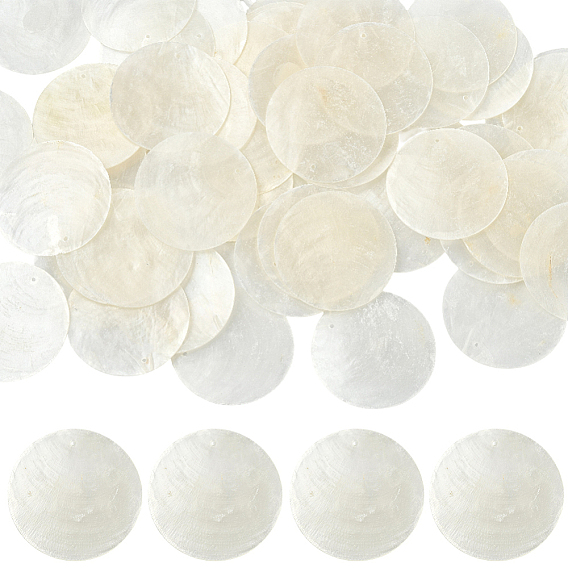 60 шт. плоские круглые подвески из ракушек капиз