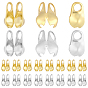 300Pcs 2 Colors 304 Stainless Steel Bead Tips, Calotte Ends, Clamshell Knot Cover