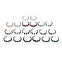 Cubic Zirconia Round Stud Earrings, Rack Plating Platinum Brass Half Hoop Earrings for Women, Lead Free & Cadmium Free