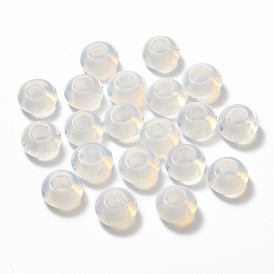 Perles européennes Opalite, Perles avec un grand trou   , rondelle