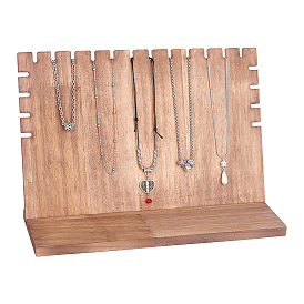 Wood Necklace Display Stands, Jewelry Display Organizer Holder for Necklace Storage, Rectangle