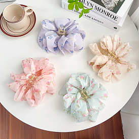 Flower Cloth & Plastic Claw Hair Clips, Hair Accessories for Women & Girls