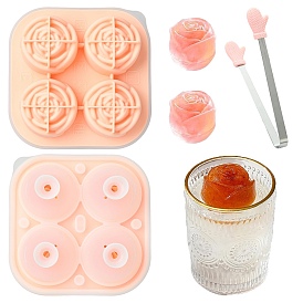 1Pc Pink Rose Silicone Ice Hockey Mold with 1Pc Clips