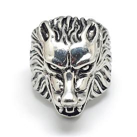 Alloy Finger Rings, Wide Band Rings, Chunky Rings, Wolf