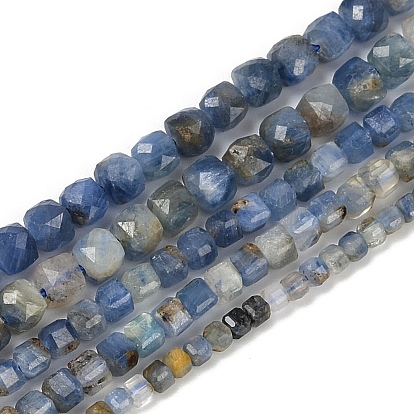 Натуральный кианитовые бисер пряди, граненый стол, вырезанный куб