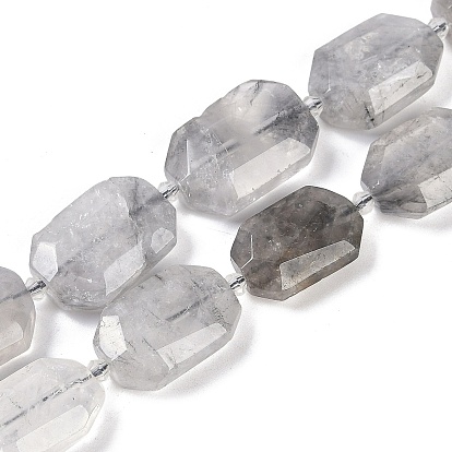 Естественный облачно кварц бисер пряди, граненые, прямоугольные, с бисером