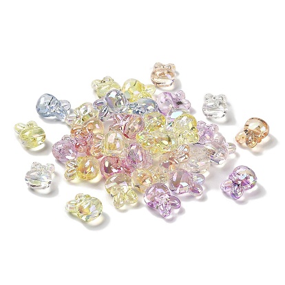 УФ-покрытие прозрачные радужные переливающиеся акриловые бусины, кролик