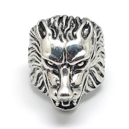 Alloy Finger Rings, Wide Band Rings, Chunky Rings, Wolf
