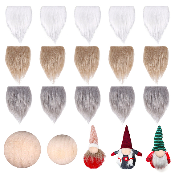 24 шт. искусственные шерстяные усы для кукол, с 48шт. круглые маленькие деревянные бусины без отверстий, поделки товары для рукоделия