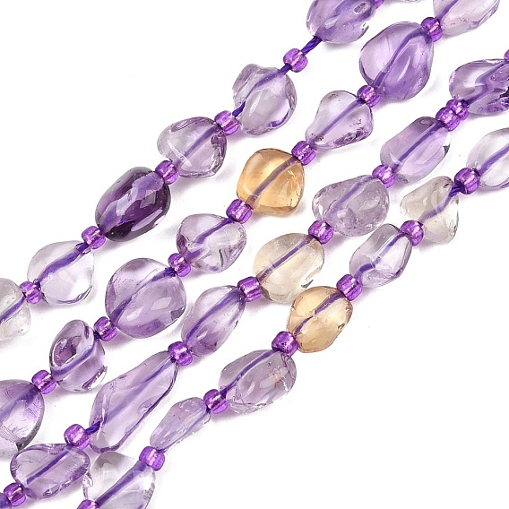 Perlas naturales Ametrine hebras, pepitas, aa grado