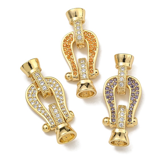 Латунные микро проложить кубического циркония раз за застежками, реальный 18 k позолоченный