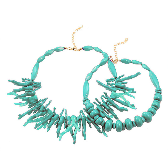 Двухслойные ожерелья из бусин в форме коралла для женщин, золотые