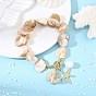 Pulseras con dijes de estrellas de mar de aleación marina, Pulseras de cuentas de pepitas de concha de agua dulce natural para mujer, dorado
