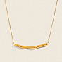 304 Collares con colgante de barra curva retorcida de acero inoxidable para mujer