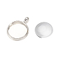 Dome Transparent Glass Cabochons and Brass Pendant Cabochon Settings for DIY