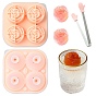 1Pc Pink Rose Silicone Ice Hockey Mold with 1Pc Clips