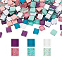 400 шт 2 стили стеклянные кабошоны, мозаичные плитки, для украшения дома или поделок, квадратный