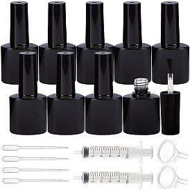 DIY Kits, with Glass Nail Polish Empty Bottles, Mini Transparent Plastic Funnel Hoppers, Disposable Plastic Transfer Pipettes and 304 Stainless Steel Beads