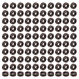 300Проставочные бусины из сплава в тибетском стиле, без кадмия, без никеля и без свинца, плоско-круглые