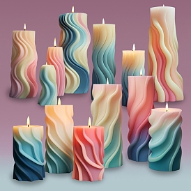 Wavy Pillar DIY Silicone Candle Molds, Aromatherapy Candle Moulds, Scented Candle Making Molds