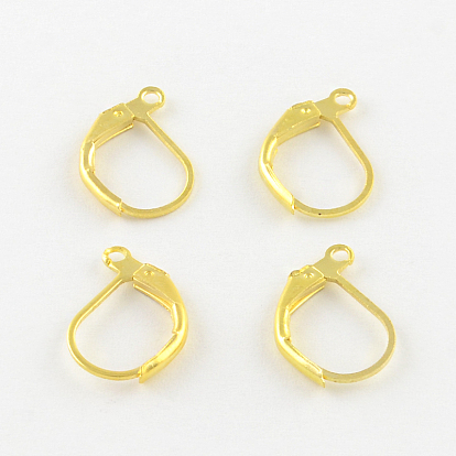 Iron Leverback Earring Findings, 16x11mm, Pin: 0.8mm