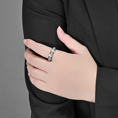 Простой стиль 304 вращающиеся кольца для пальцев из нержавеющей стали, подсолнечник, Кольцо-спиннер для успокоения беспокойства, медитации