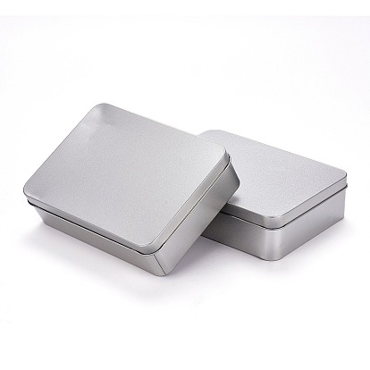 (Defective Closeout Sale), Rectangular Empty Tinplate Boxes, with Slip-on Lids, Mini Portable Box Containers