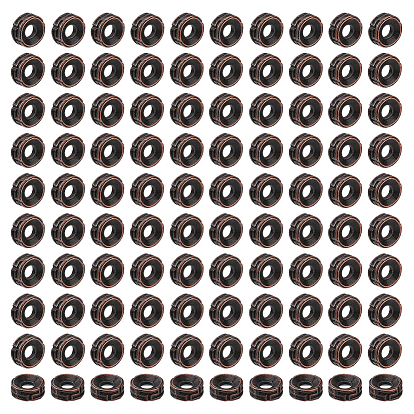 300Проставочные бусины из сплава в тибетском стиле, без кадмия, без никеля и без свинца, плоско-круглые