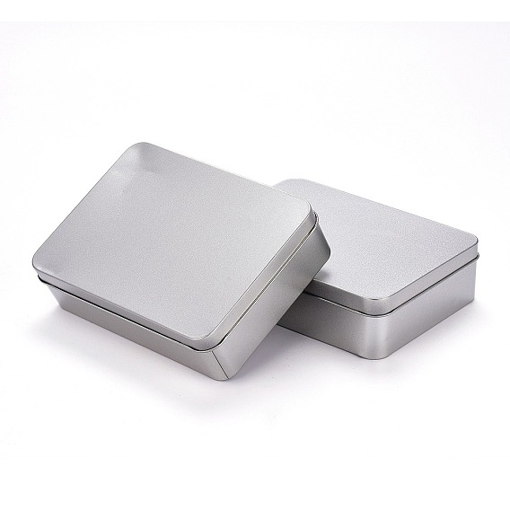 (Defective Closeout Sale), Rectangular Empty Tinplate Boxes, with Slip-on Lids, Mini Portable Box Containers