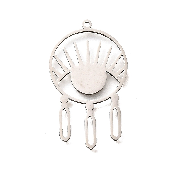 201 подвески из нержавеющей стали, лазерная резка, плетеная сеть/паутина с чарами от сглаза, анти-тускнение