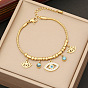 Jewelry square eye necklace fashion turquoise stainless steel clavicle chain zircon necklace N1112