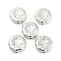 CCB Plastic Beads, Flat Round with Flower