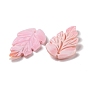Natural Pink Shell Pendants, Feather Charm