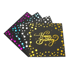Paper Tissue, Disposable Napkins, for Birthday Party Decorations, Square with Word Happy Birthday