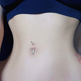 Винтовые 304 изогнутые кольца для живота из нержавеющей стали