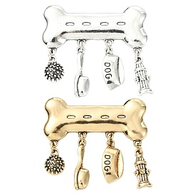 2шт. 2 цвета, значки из цинкового сплава цвета кости для рюкзака и одежды, с подвесками