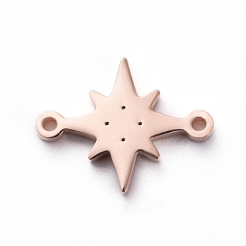 304 connecteurs de liens en acier inoxydable pour la fabrication de bijoux, polissage manuel, étoile scintillante