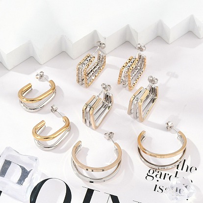 304 из нержавеющей стали серьги, ионное покрытие (ip)