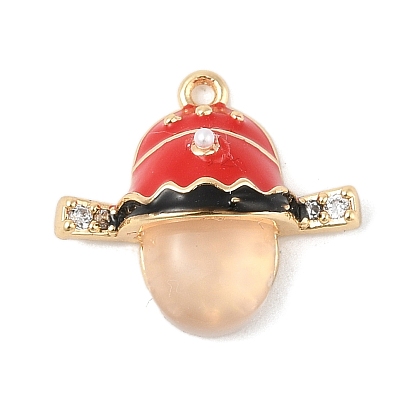 Латунные микро проложить кубического циркония подвески, без кадмия, без никеля и без свинца, со стеклом, бог богатства, с эмалью и имитация жемчуга абс