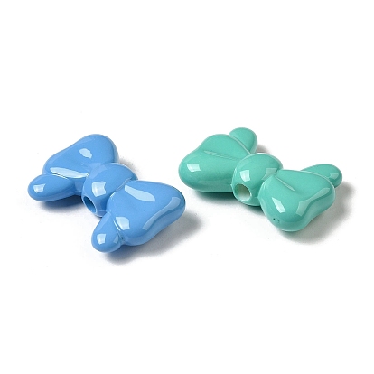 Baking Paint Opaque Acrylic Beads, Bowknot