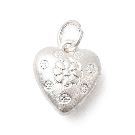 Изящные серебряные сердечки с цветочным узором, с прыжковых колец