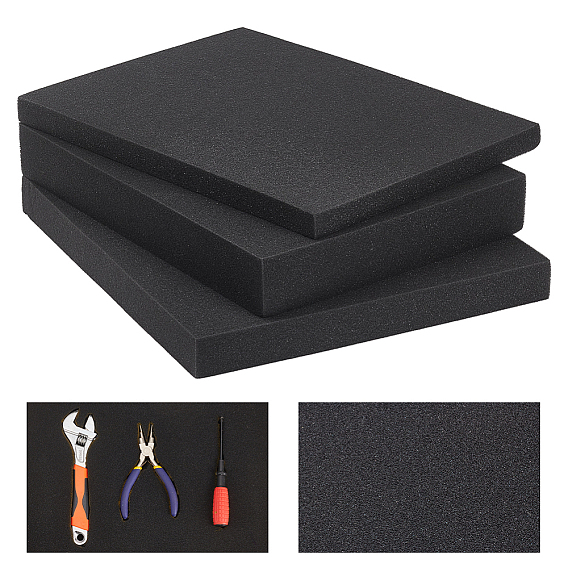 6Sheets 3 Styles Sponge Mat, Craft Sheets, for Protective Furniture Glass, Rectangle