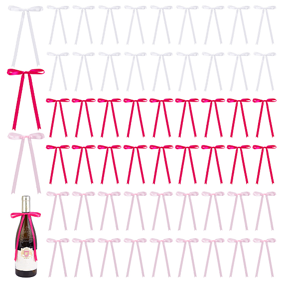 120шт 3 цвета полиэстер бант, с проволочными стяжками, для поделок подарочная упаковка свадебные конфеты украшение партии