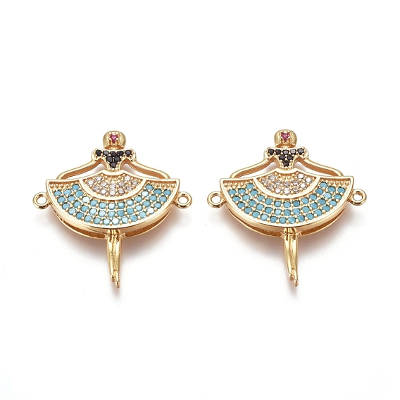 Соединители из латуни с микропаве и кубическим цирконием, танцор