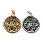 304 из нержавеющей стали большие кулоны, плоский круглый с древом жизни и оберегом в виде змеи