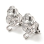Alloy Clip-on Earring Findings, with Loops, for Non-pierced Ears, Rose